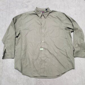 Roundtree & Yorke TravelSmart Mens XXL Olive Dress Shirt Front Right Side Pocket